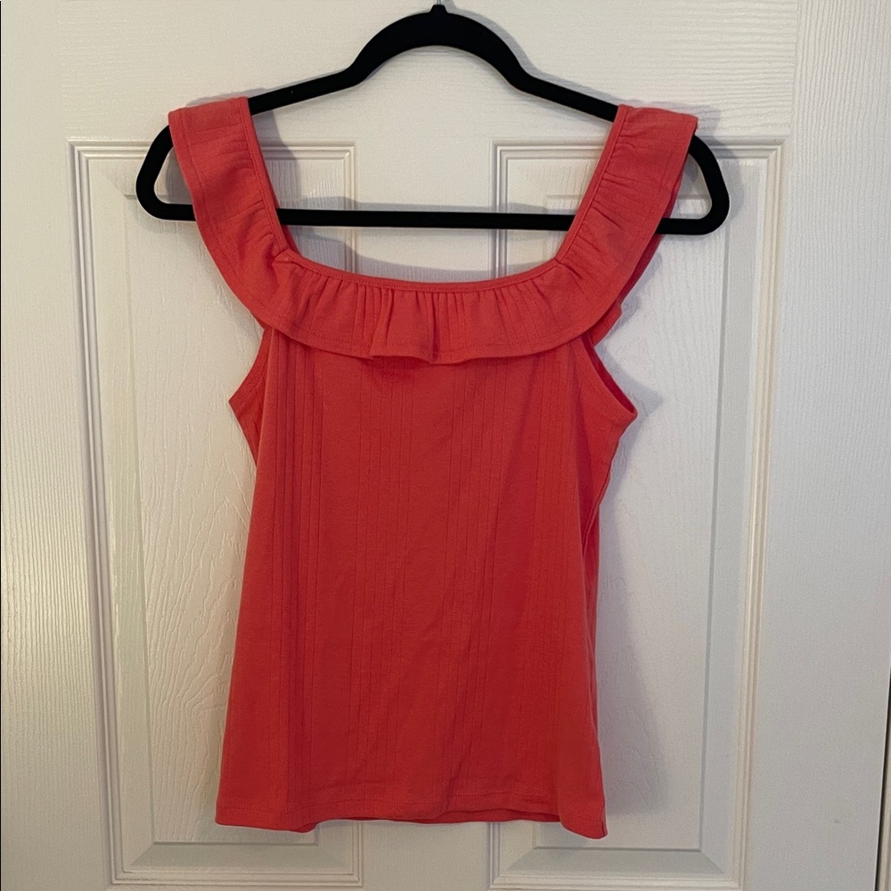 GAP Coral Ruffle Sleeveless Top